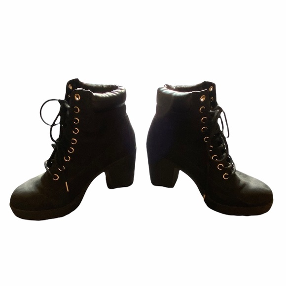 {Celia} Heeled Lace Up Booties - Picture 1 of 7